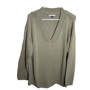 American Eagle Sweater Women's XS Green Knit Pullover 3/4 Sleeve Chunky